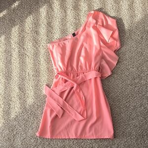 Pink/peach one sleeve boutique dress
